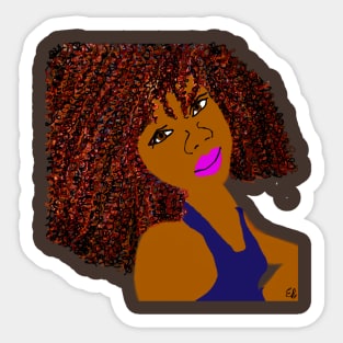 BrownSkin Curly Natural Hair Diva Queen Sticker